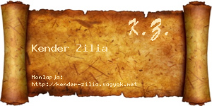 Kender Zilia névjegykártya